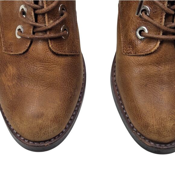 Jeffrey Campbell Ibiza Distressed Brown Leather Ankle Boots Side Zip Size 6.5 - Picture 7 of 14